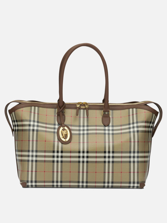 Burberry "Check" Large Shoulder Bag Beige

