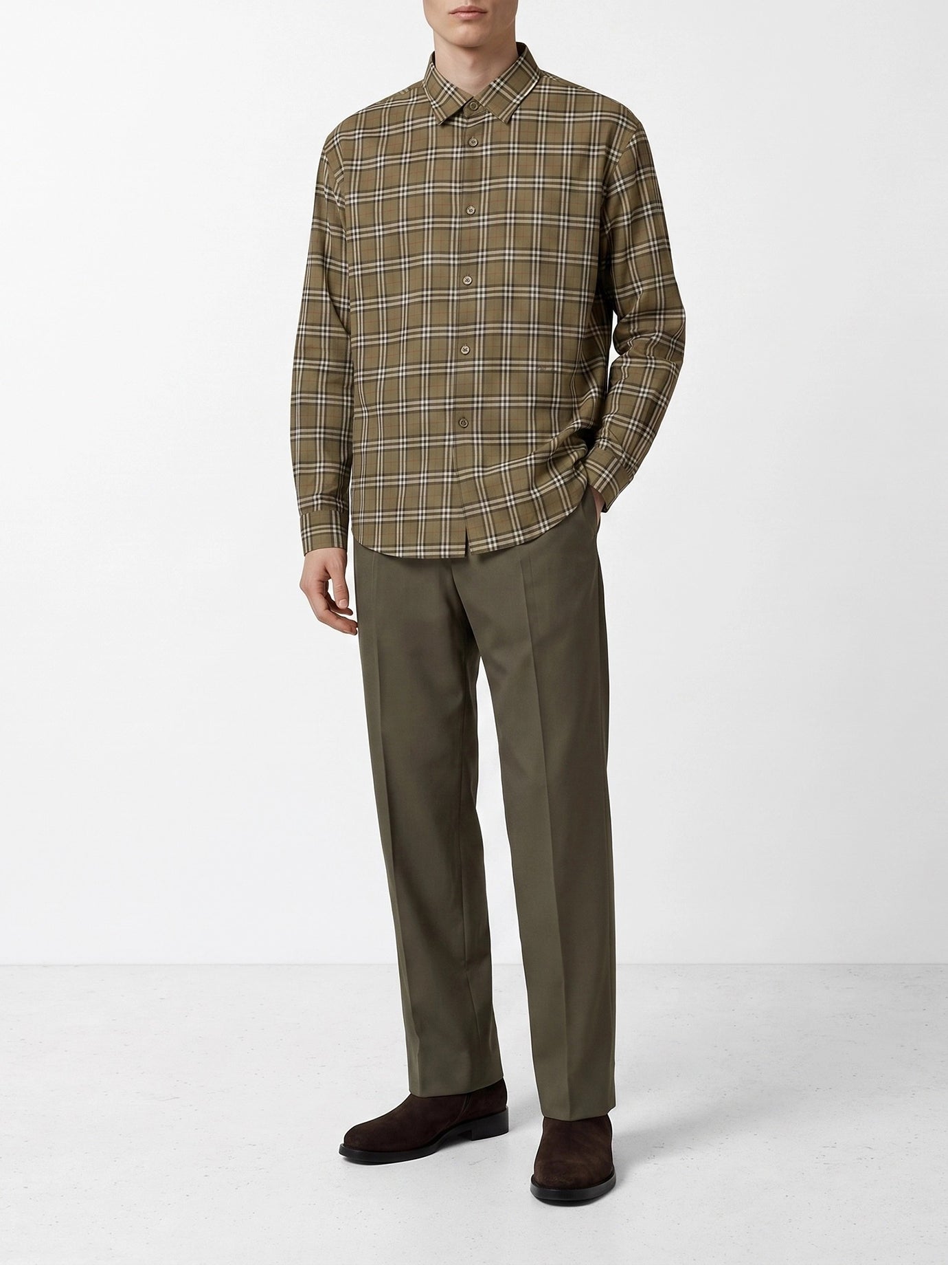Casual shirts Check  Green - Burberry Men | PDP | VIETTI Online Store | Zoom-Modal_2
