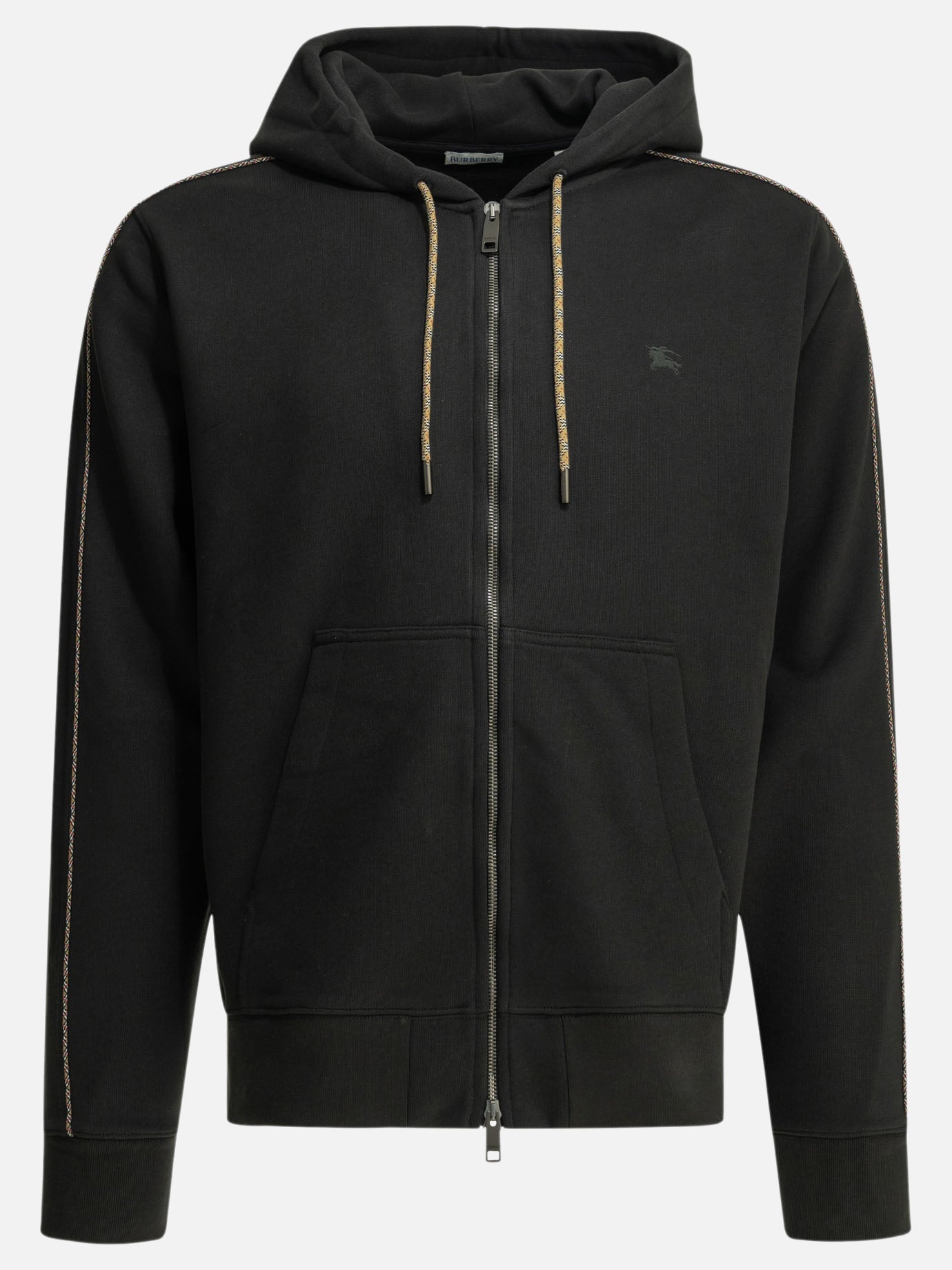 Felpe con zip Solid colour  Nero - Burberry Uomo | PDP | VIETTI Online Store | thumbnail