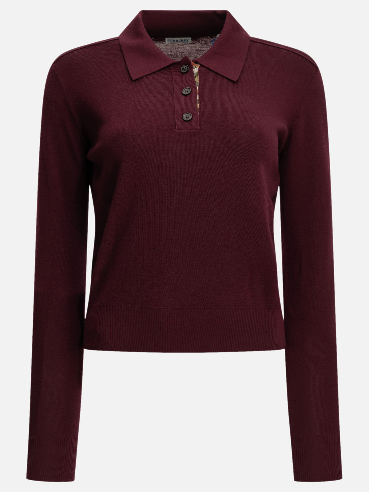 Burberry Wool Polo Sweater Bordeaux

