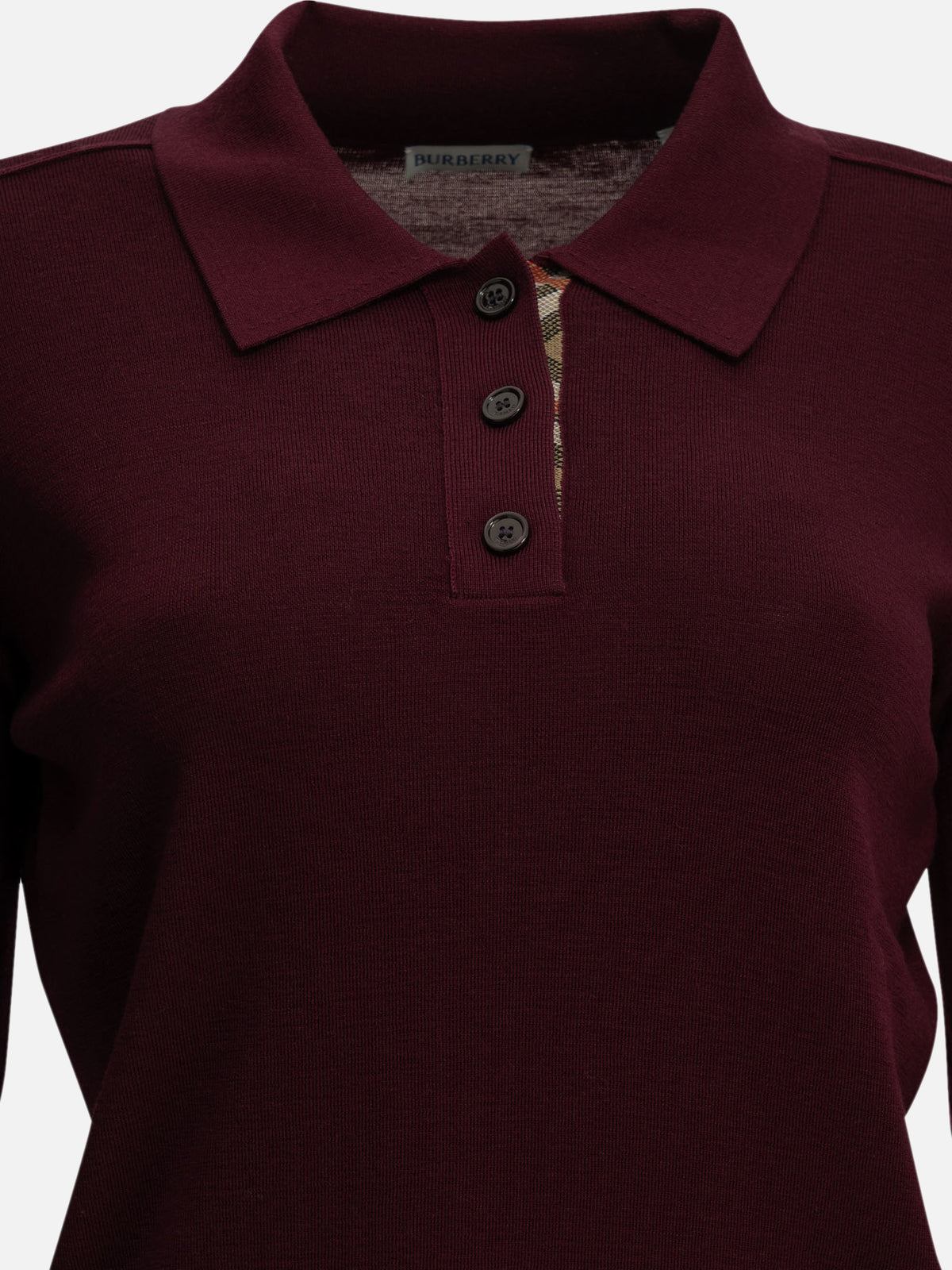 Burberry Wool Polo Sweater Bordeaux

