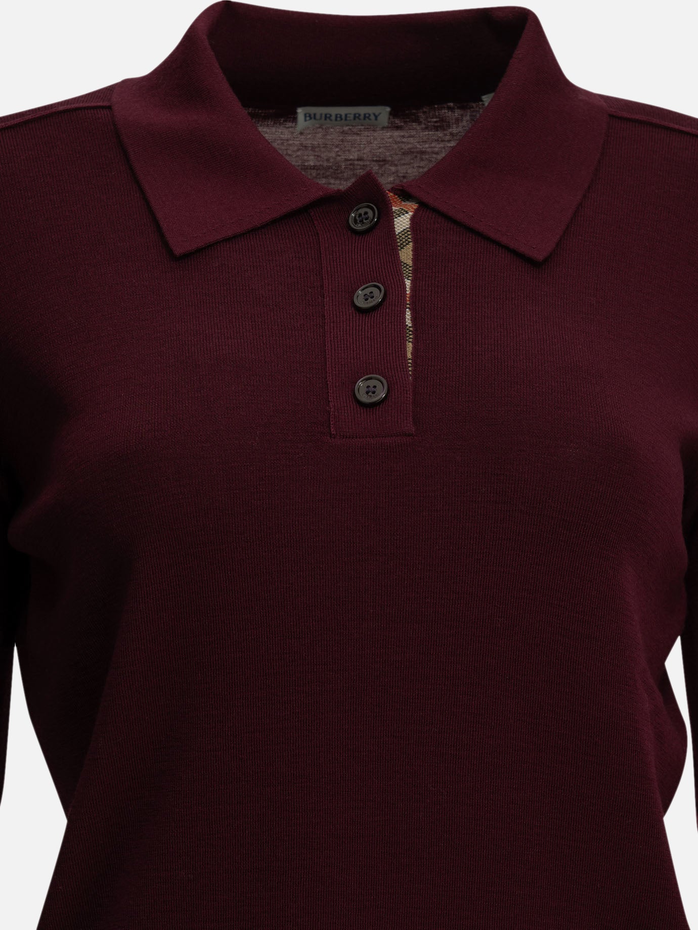 Burberry Wool Polo Sweater Bordeaux - VIETTI