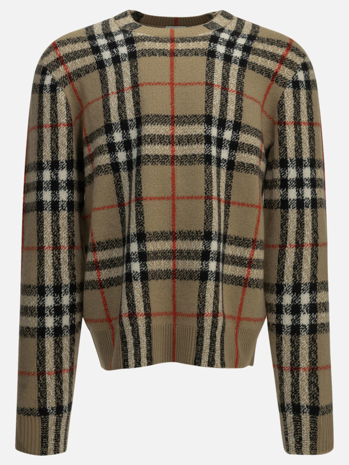 Burberry Maglione girocollo "Check" Beige - VIETTI