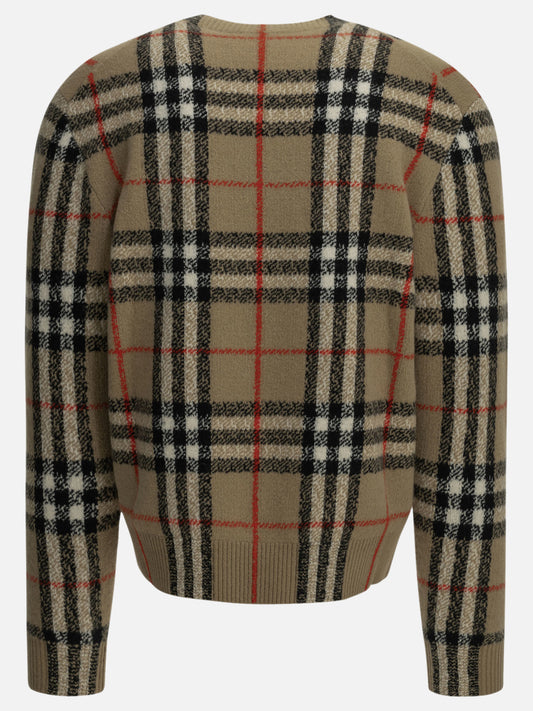 Burberry "Check" Crew-Neck Sweater Beige

