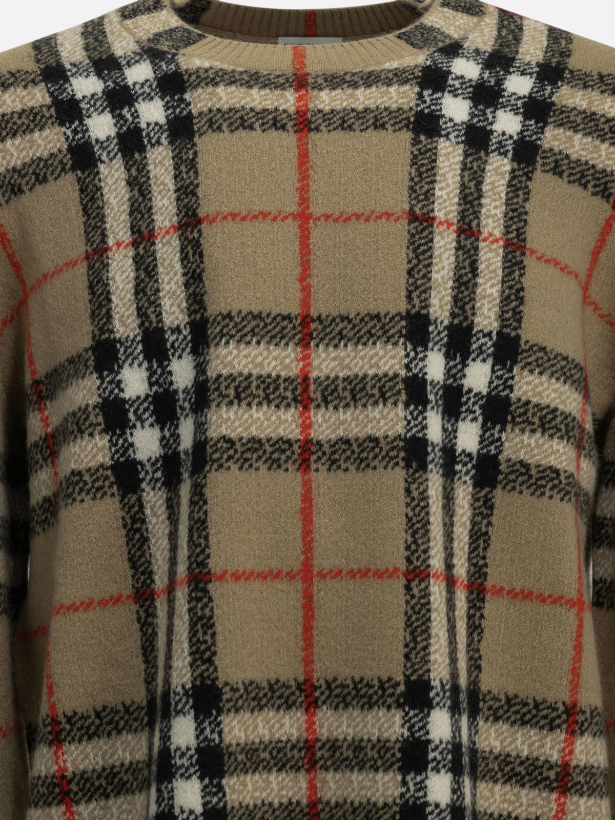 Burberry Maglione girocollo "Check" Beige - VIETTI