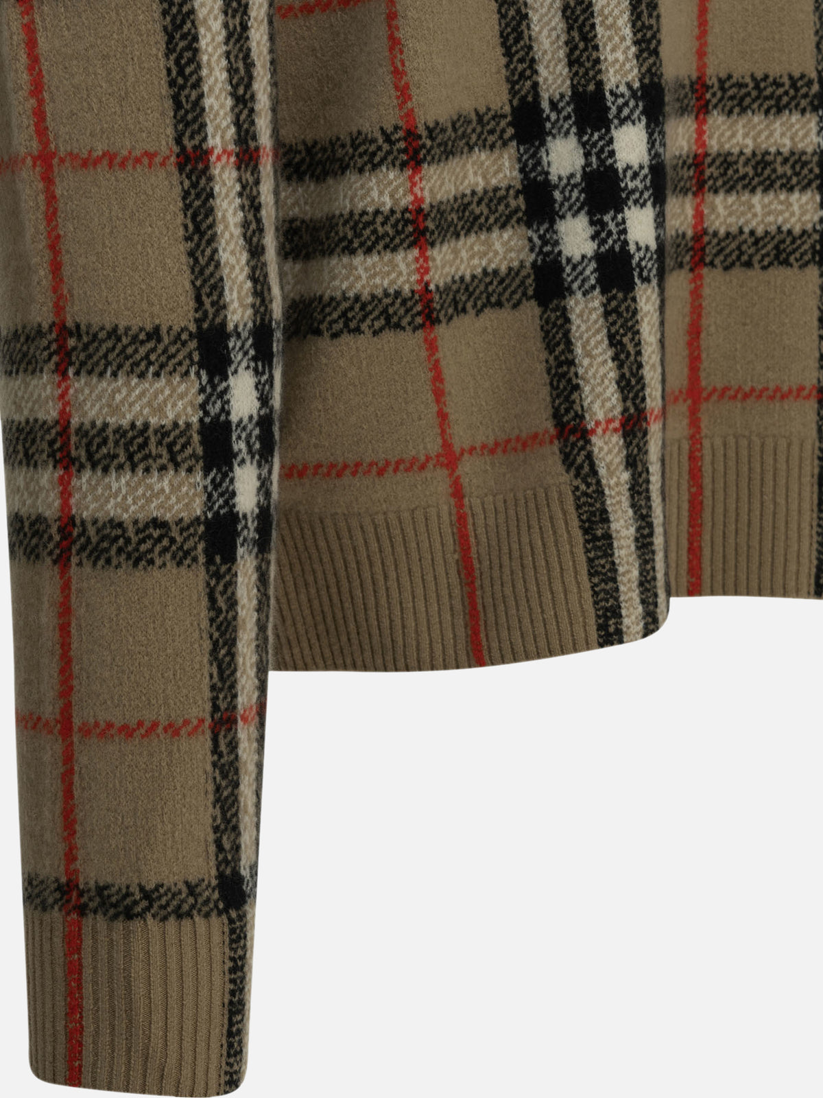 Burberry "Check" Crew-Neck Sweater Beige

