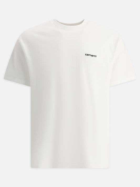 Carhartt WIP "Script Embroidery" Crew-Neck T-Shirt White

