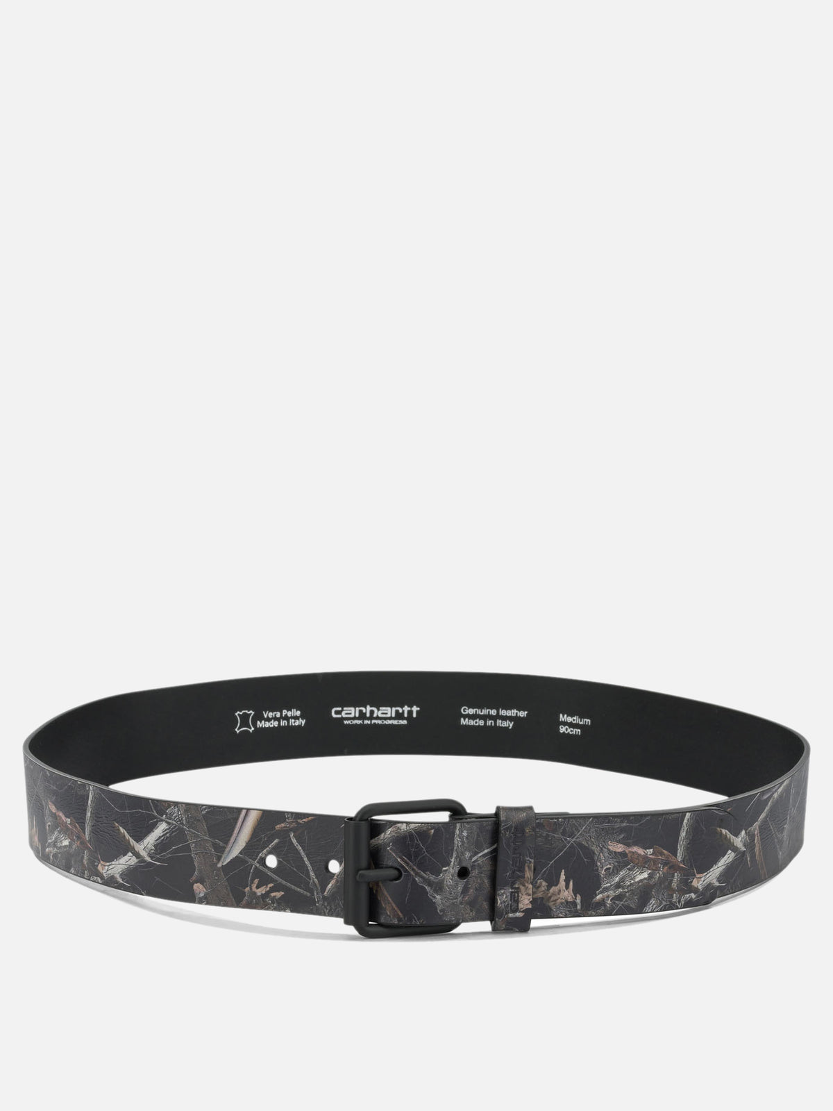 Carhartt WIP Cintura in pelle "Camo Feather Tree" Nero - VIETTI