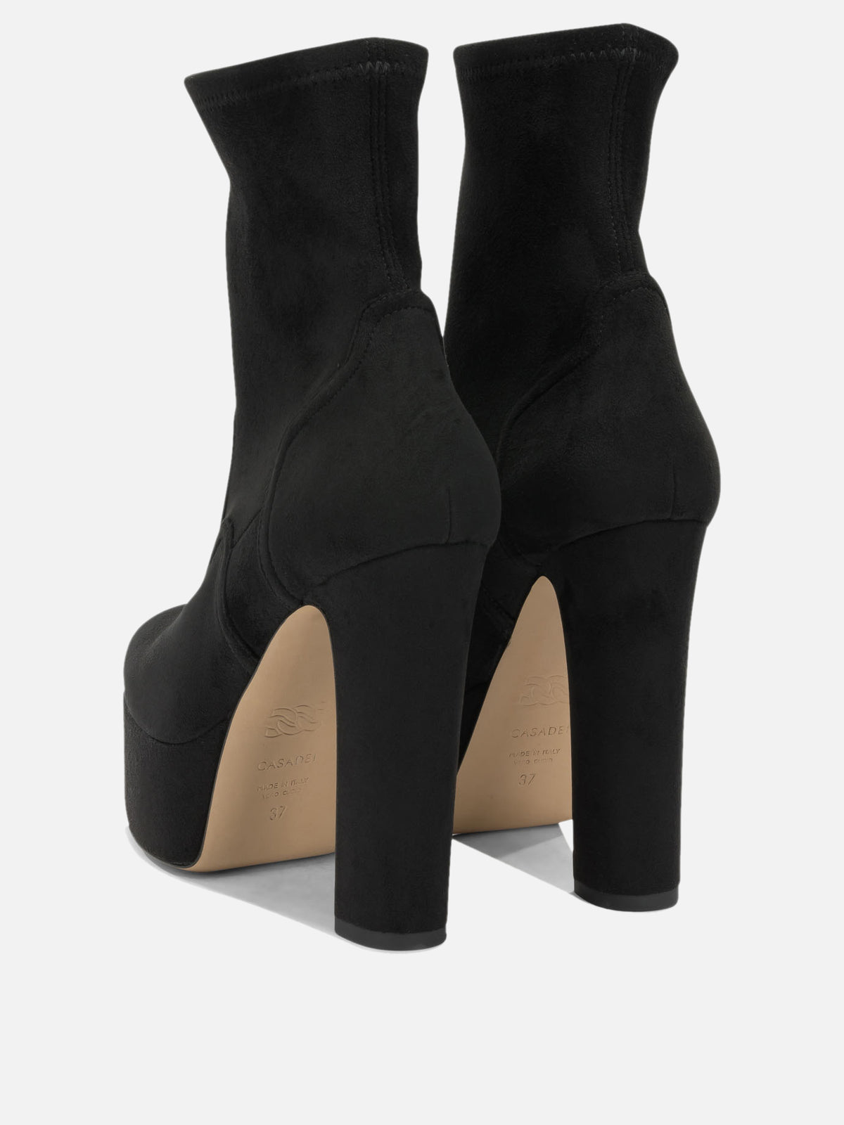 Casadei "Patty Arceus" Pull-On Ankle Boots Black