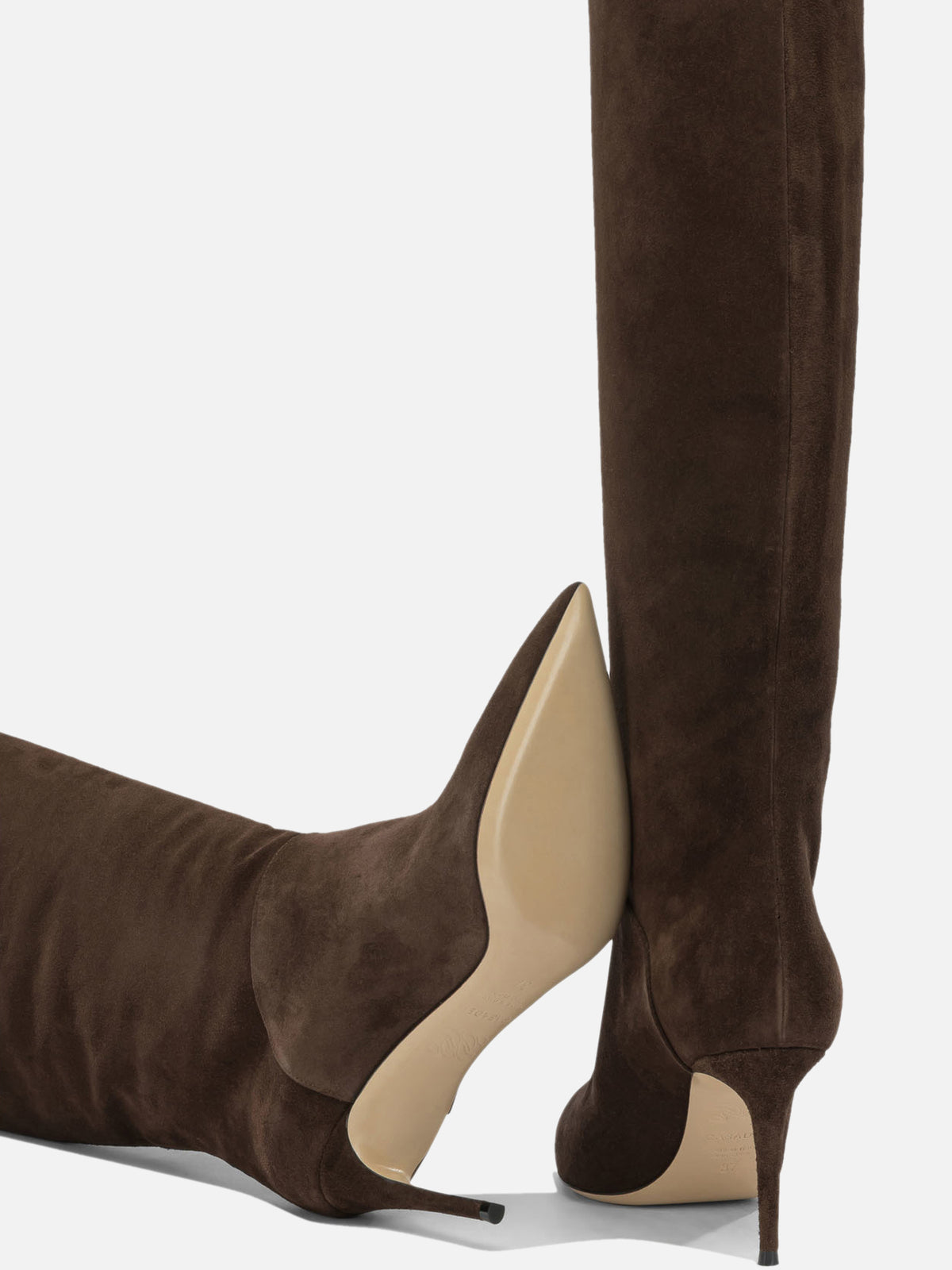 Casadei "Renna 100MM" Knee-High Boots Brown - VIETTI