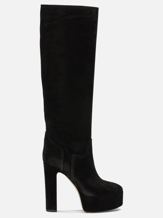 Casadei "Patty 80MM" Knee-High Boots Black


