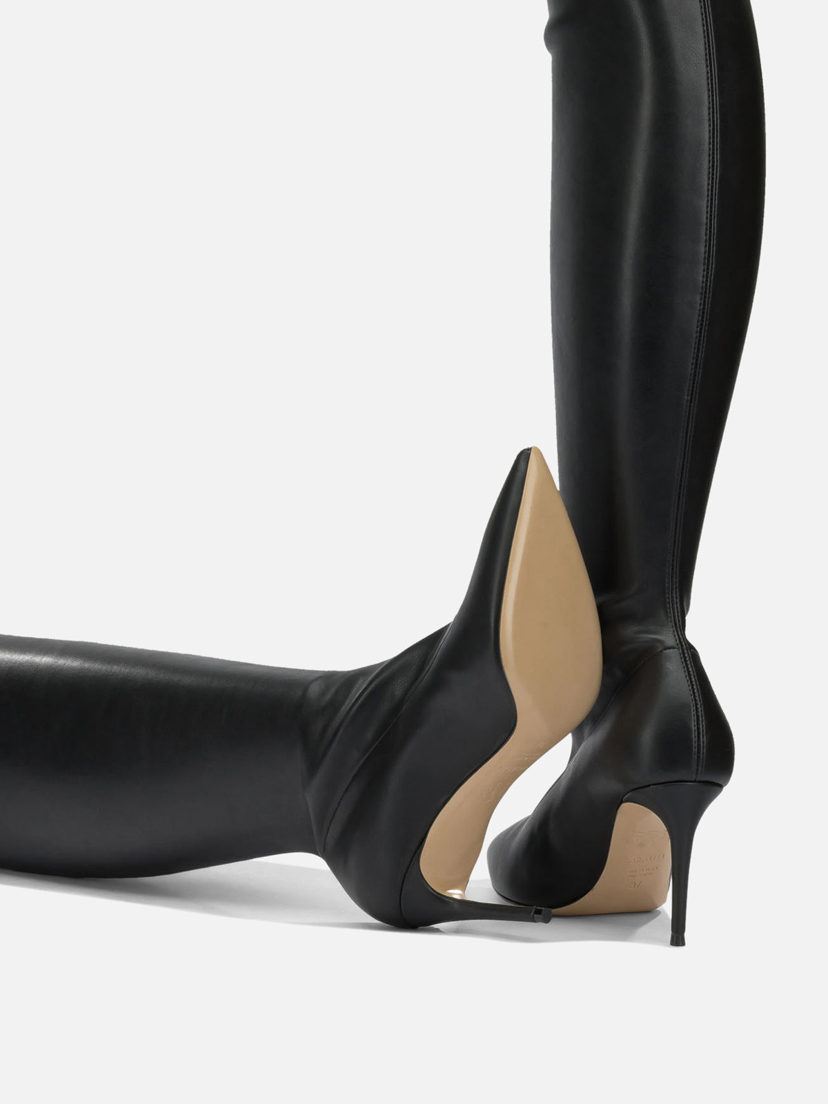 Casadei "Super Blade 115MM" Over-the-Knee Boots Black - VIETTI