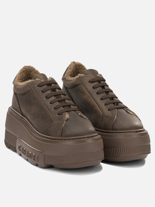 Casadei "Nexus" High-Top Sneakers Brown

