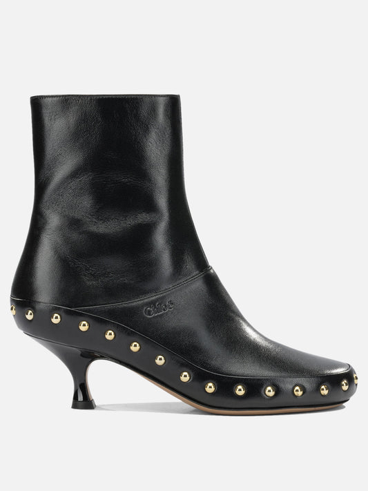 Zipped boots 100% lamb leather - 100% cow leather  Black - Chloé Women | VIETTI Online Store 

