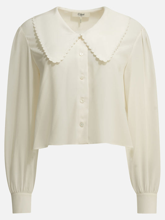 Casual shirts Solid colour  White - Chloé Women | PDP | VIETTI Online Store 
