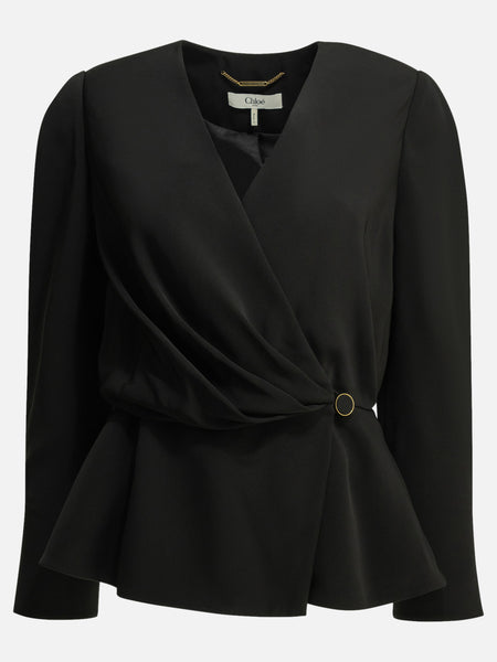 Chloé Casual draped top Black - Women | VIETTI Online Store