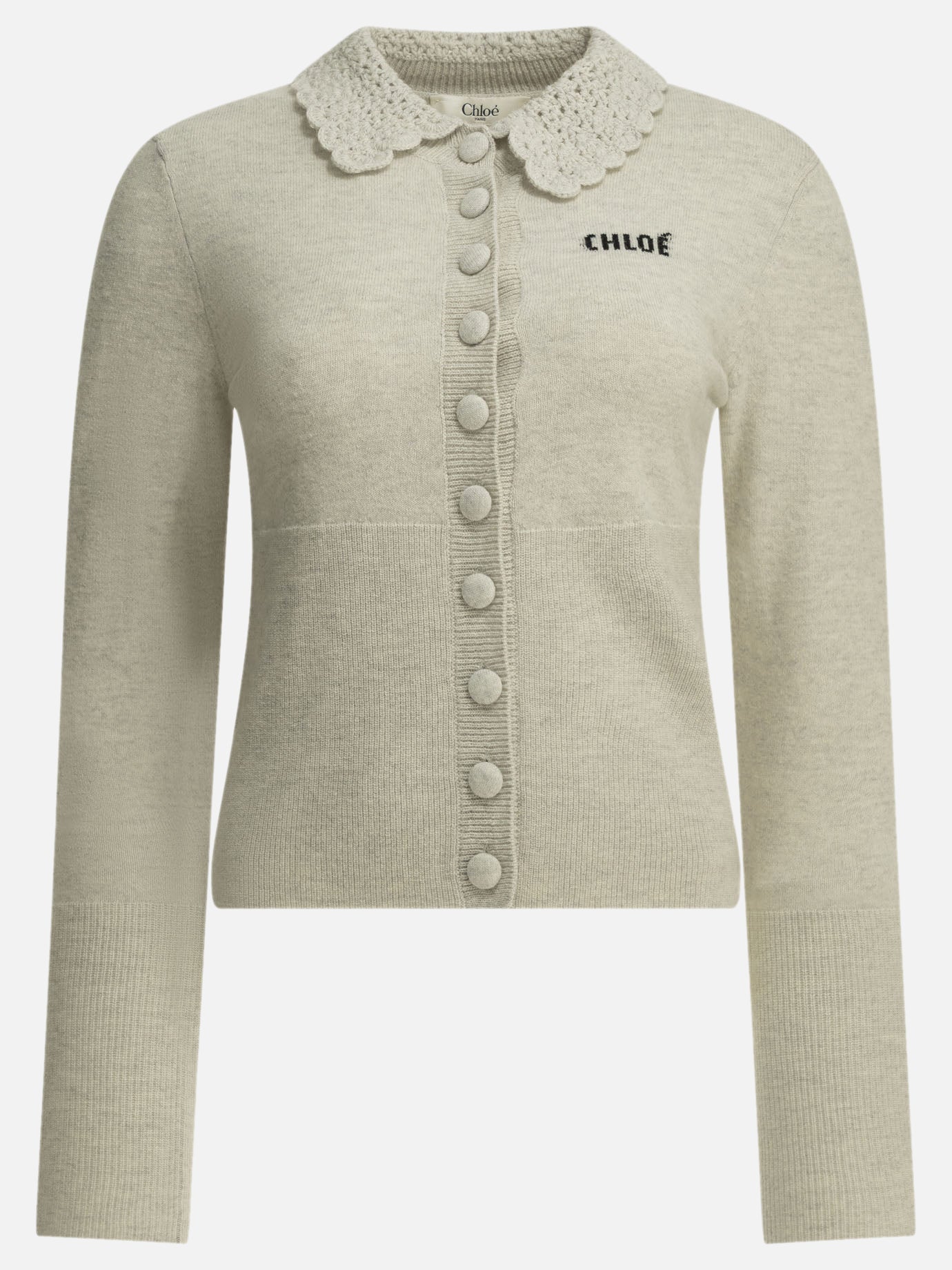 Polo sweater Logo  Grey - Chloé Women | PDP | VIETTI Online Store | Zoom-Modal

