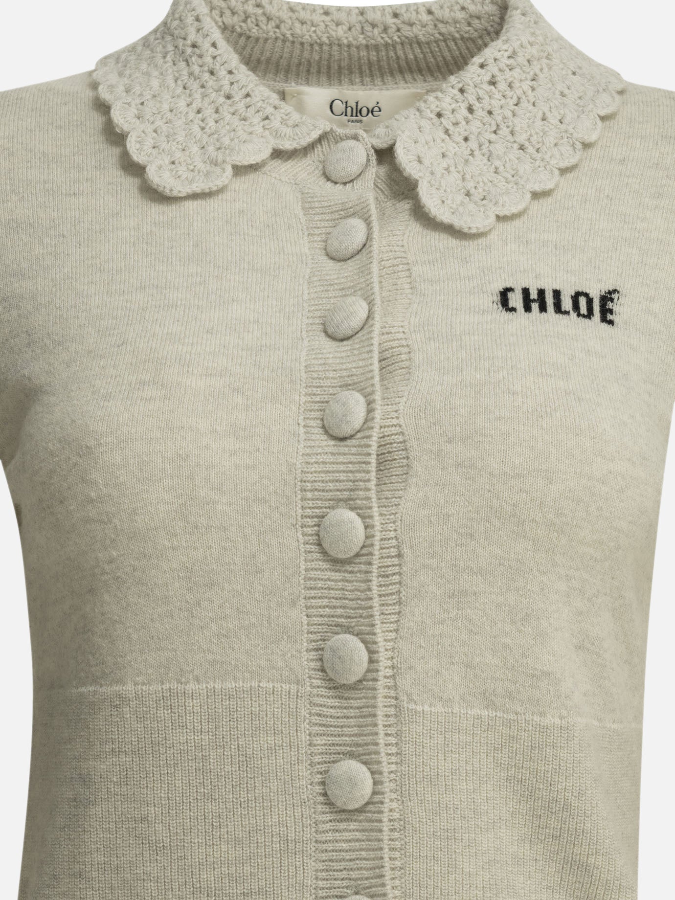 Polo sweater Logo  Grey - Chloé Women | PDP | VIETTI Online Store | Zoom-Modal_3
