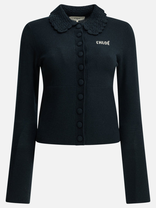 Polo sweater Logo  Blue - Chloé Women | PDP | VIETTI Online Store 

