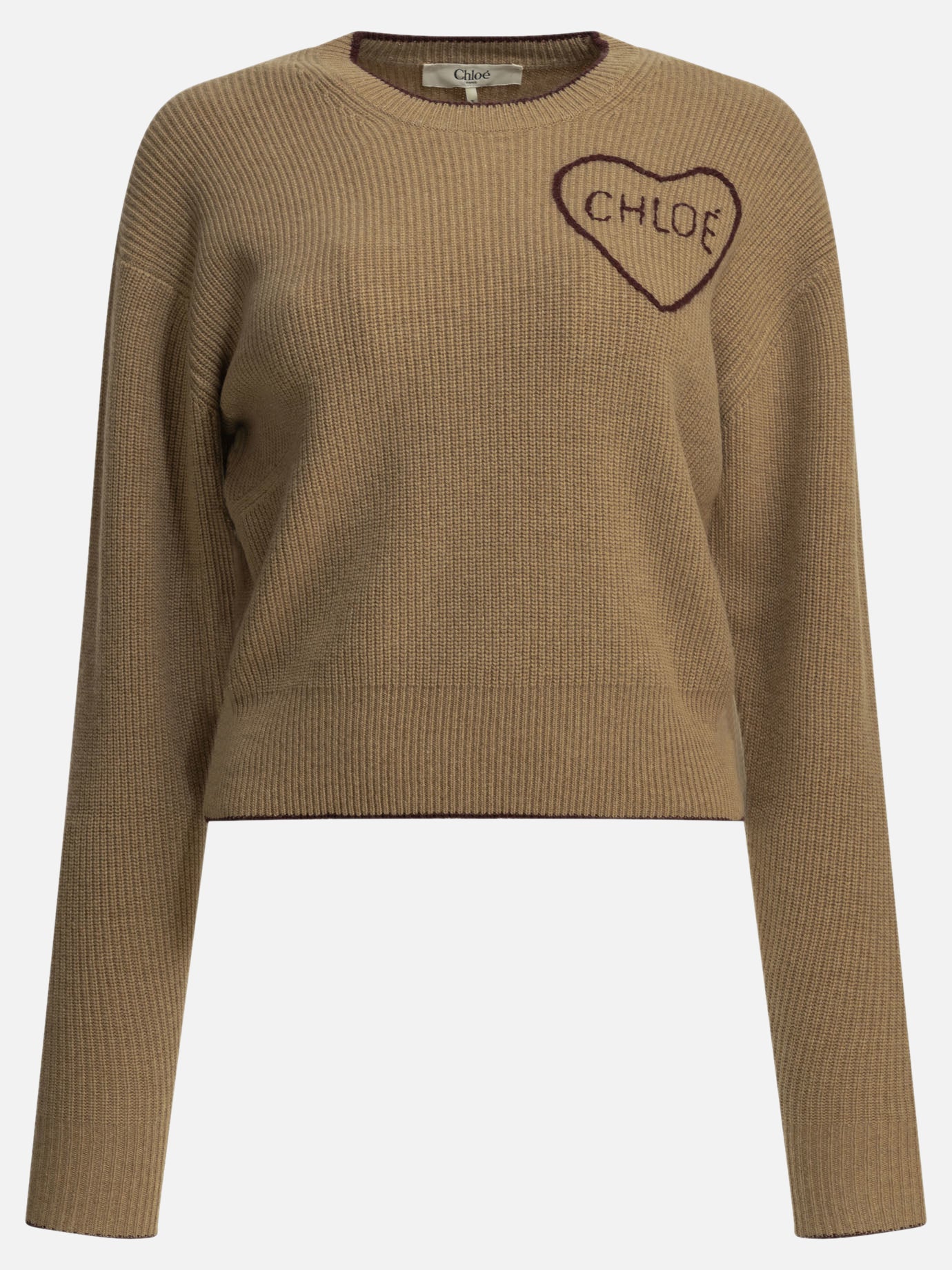 Crewneck sweaters Solid colour  Brown - Chloé Women | PDP | VIETTI Online Store | Zoom-Modal
