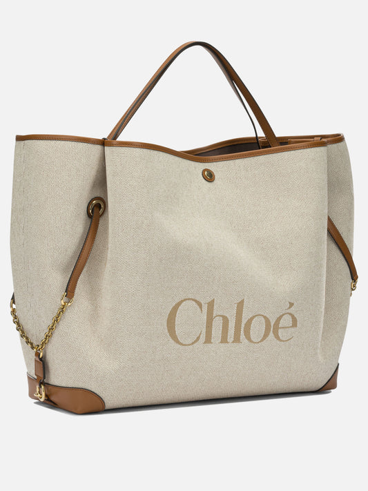 Large bags 100% cotton 100% leather  Brown - Chloé Women | PLP | VIETTI Online Store | 2
