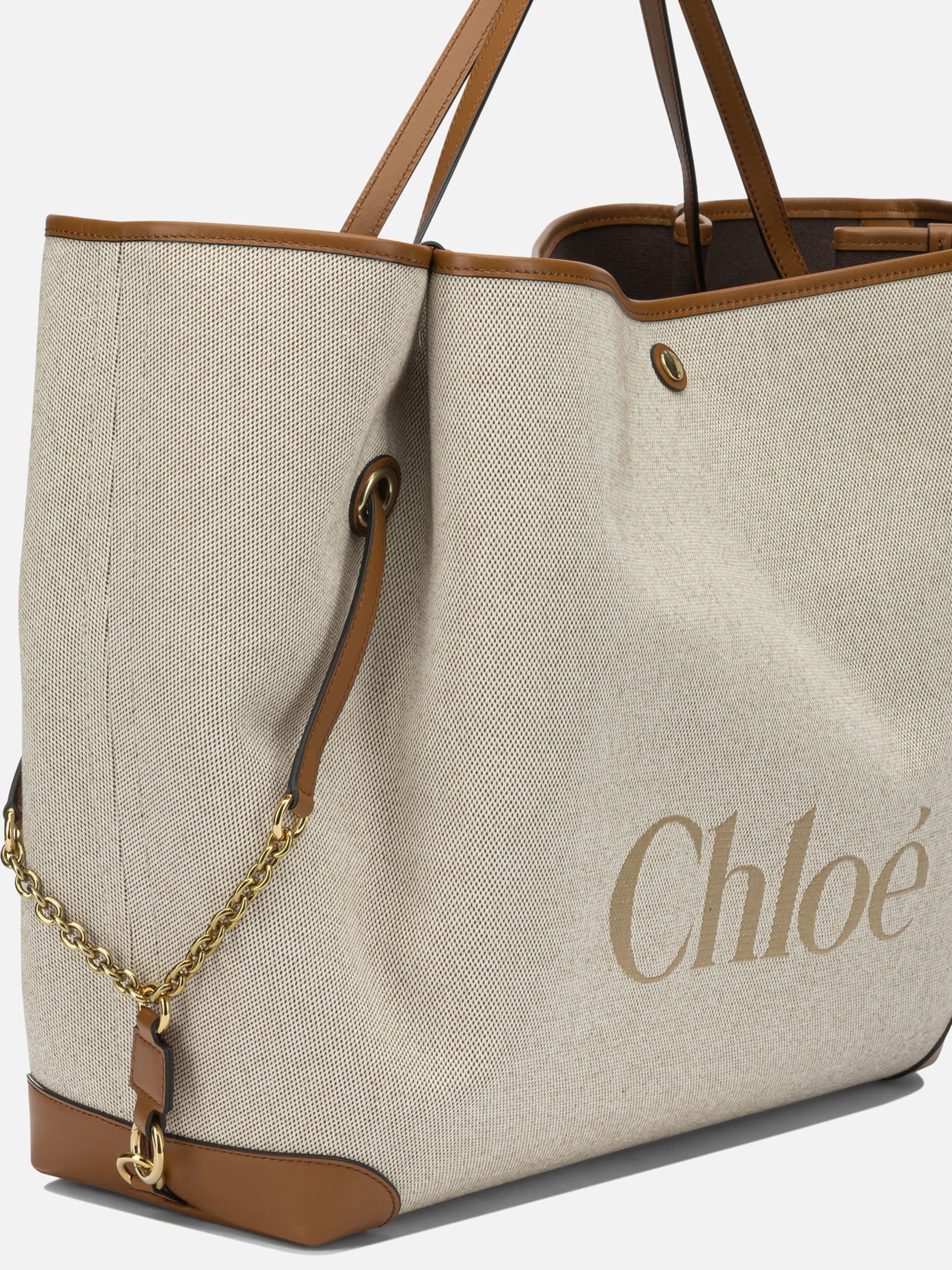 Borse grandi 100% cotton 100% leather  Marrone - Chloé Donna | PDP | VIETTI Online Store | thumbnail_4
