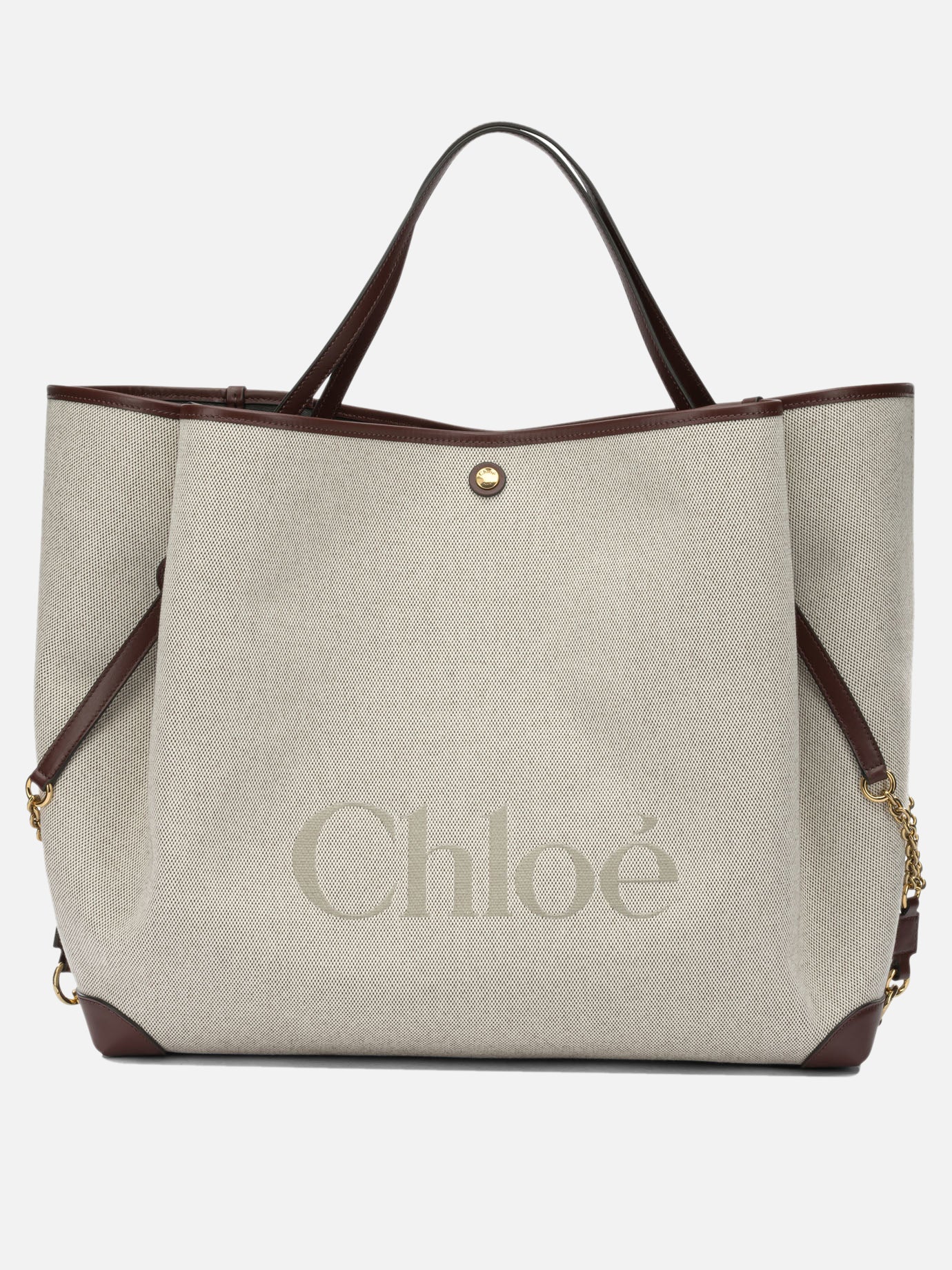 Large bags 100% cotton 100% leather  Beige - Chloé Women | PDP | VIETTI Online Store | Zoom-Modal
