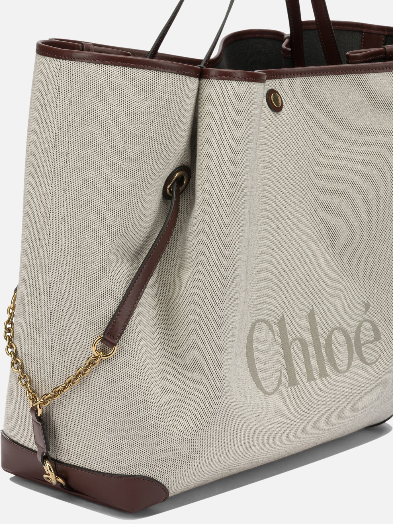 Large bags 100% cotton 100% leather  Beige - Chloé Women | PDP | VIETTI Online Store | Zoom-Modal_4
