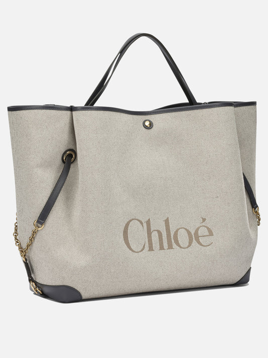 Large bags 100% cotton 100% leather  Blue - Chloé Women | PLP | VIETTI Online Store | 2
