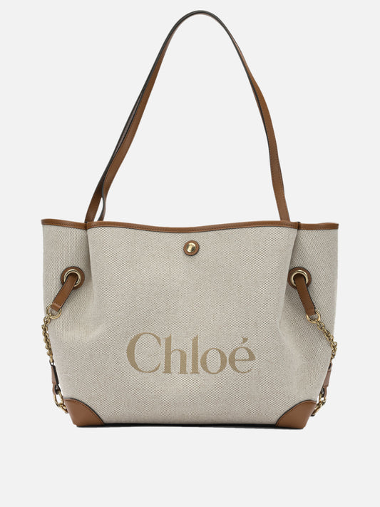 Large bags 100% cotton 100% leather  Brown - Chloé Women | PLP | VIETTI Online Store 
