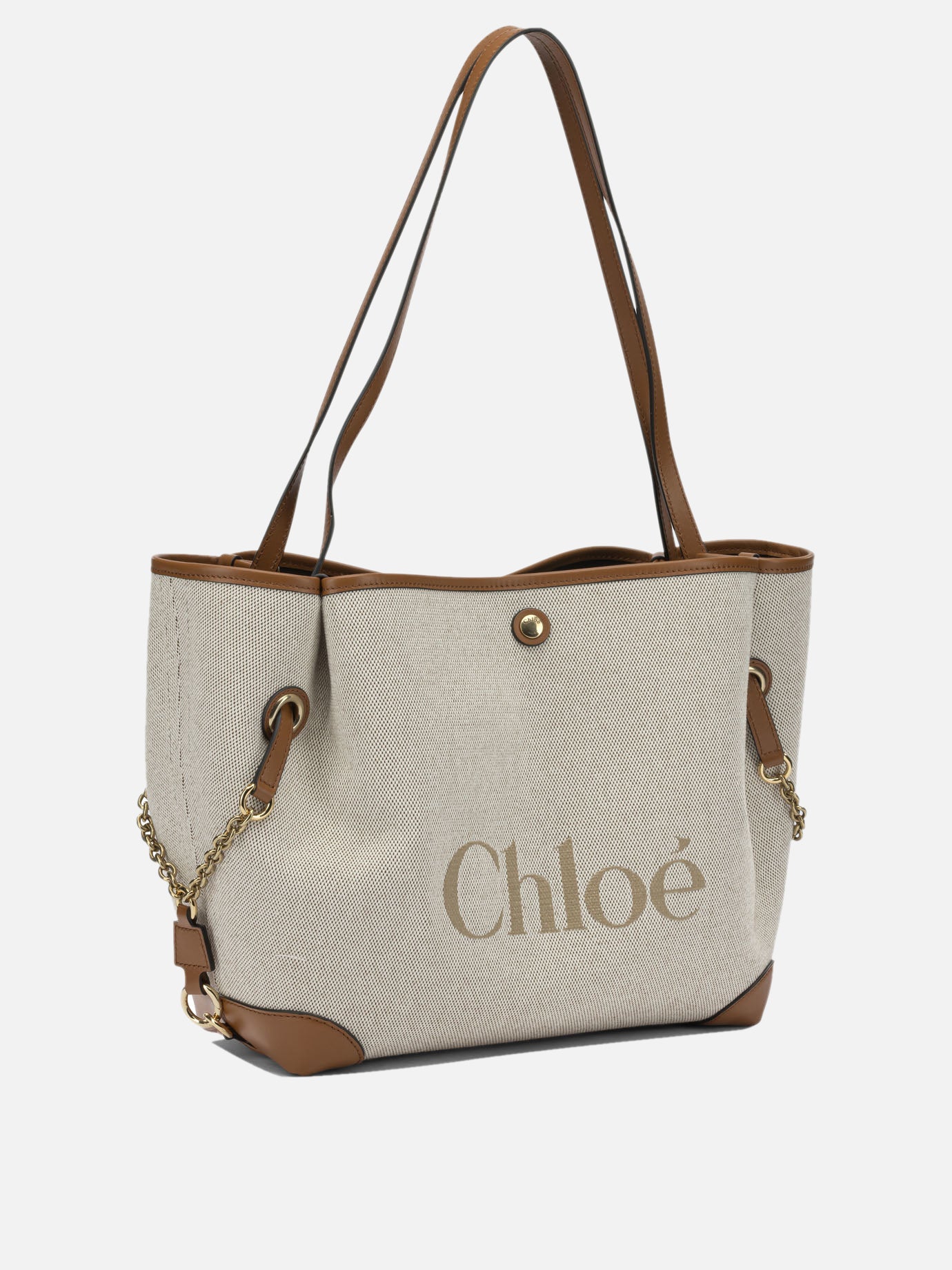 Large bags 100% cotton 100% leather  Brown - Chloé Women | PDP | VIETTI Online Store | thumbnail_2