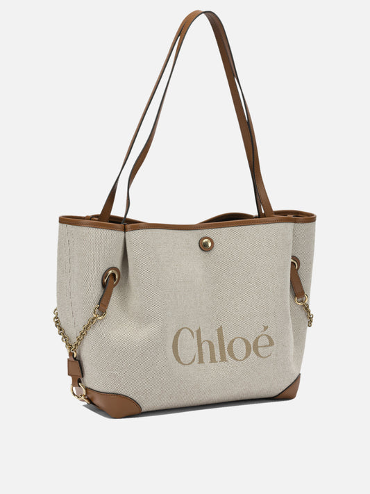 Large bags 100% cotton 100% leather  Brown - Chloé Women | PLP | VIETTI Online Store | 2
