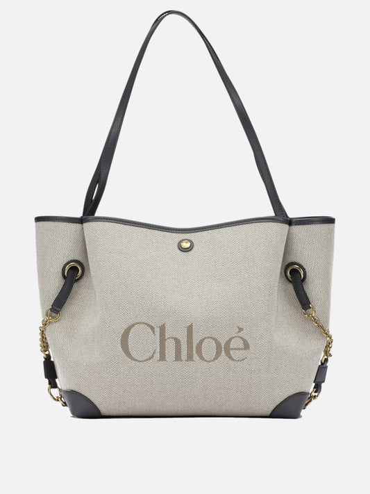 Large bags 100% cotton 100% leather  Blue - Chloé Women | PDP | VIETTI Online Store 
