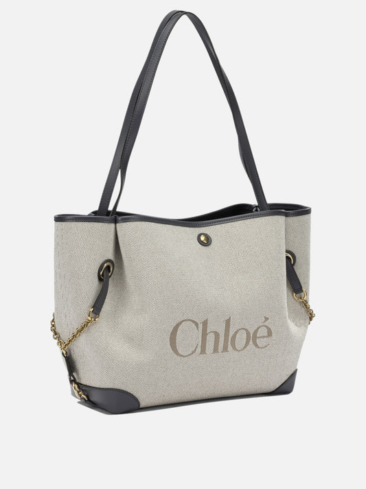 Large bags 100% cotton 100% leather  Blue - Chloé Women | PDP | VIETTI Online Store | 2
