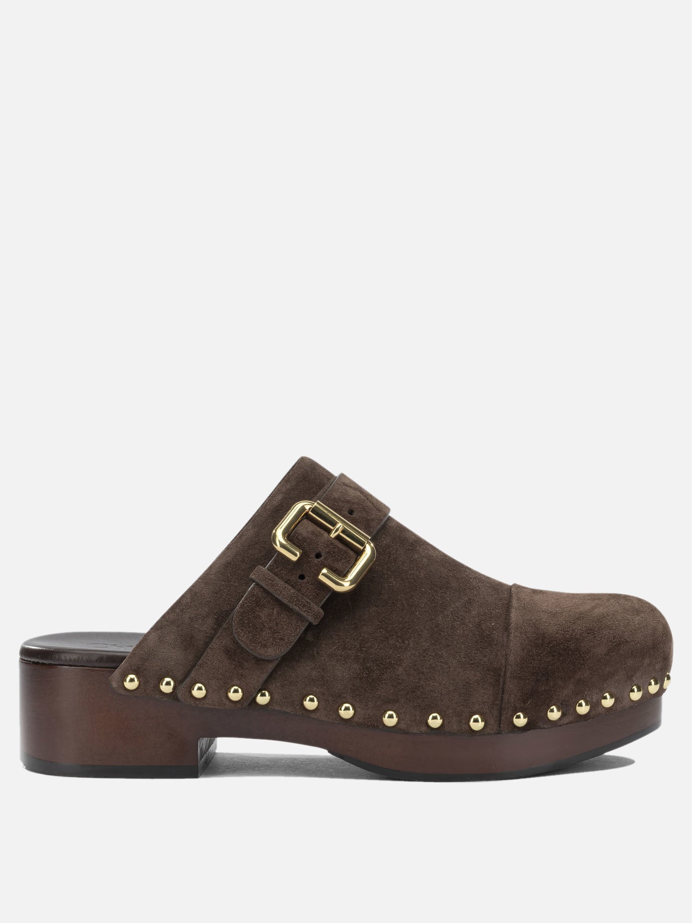 Mules 100% suede leather - 100% wood  Brown - Chloé Women | PDP | VIETTI Online Store | Zoom-Modal
