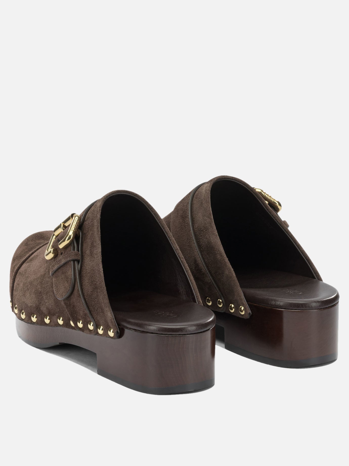 Mules 100% suede leather - 100% wood  Brown - Chloé Women | PDP | VIETTI Online Store | Zoom-Modal_4
