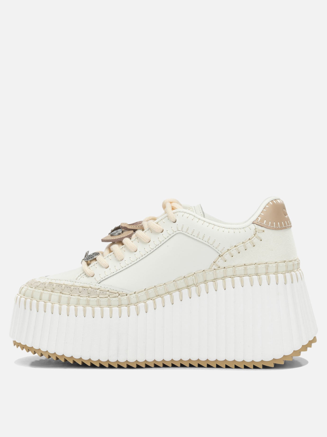 Chloé "Nama" High-Top Sneakers White - VIETTI