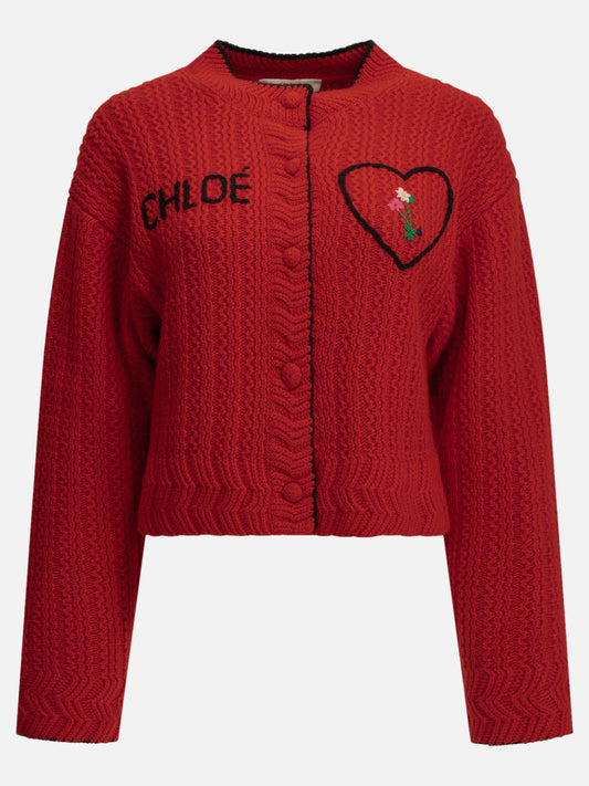 Cardigans Logo  Red - Chloé Women | PDP | VIETTI Online Store 

