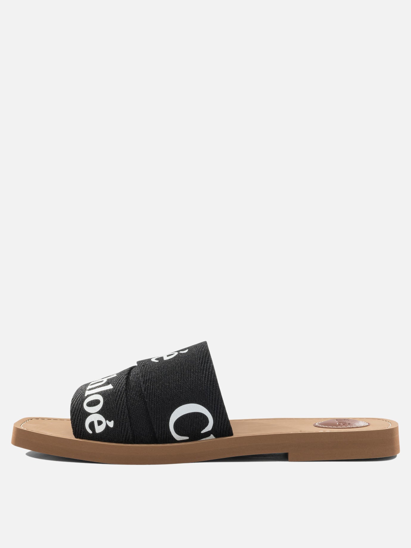 Slides 90% linen 10% polyester - 100% ethylene vinyl acetate  Black - Chloé Women | PDP | VIETTI Online Store | Zoom-Modal_3
