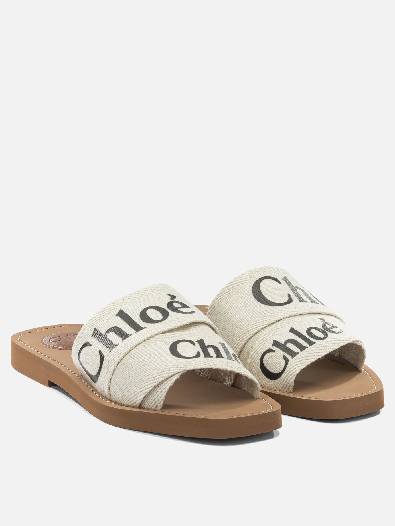 Slides 90% linen 10% polyester - 100% ethylene vinyl acetate  White - Chloé Women | PDP | VIETTI Online Store | thumbnail_2