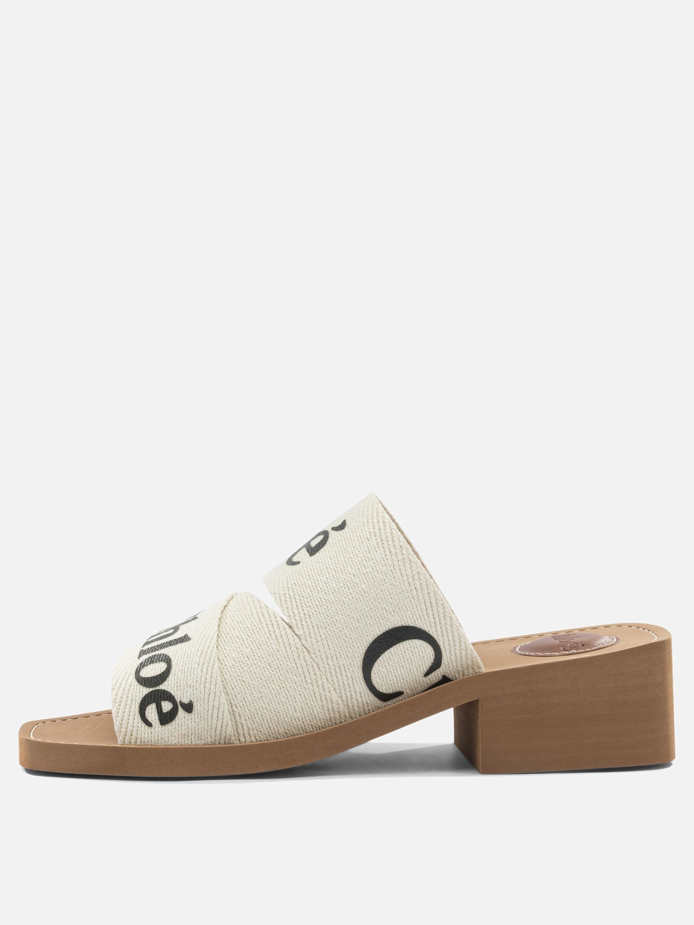 Heeled sandals 90% linen 10% polyester - 100% ethylene vinyl acetate  White - Chloé Women | PDP | VIETTI Online Store | thumbnail_3
