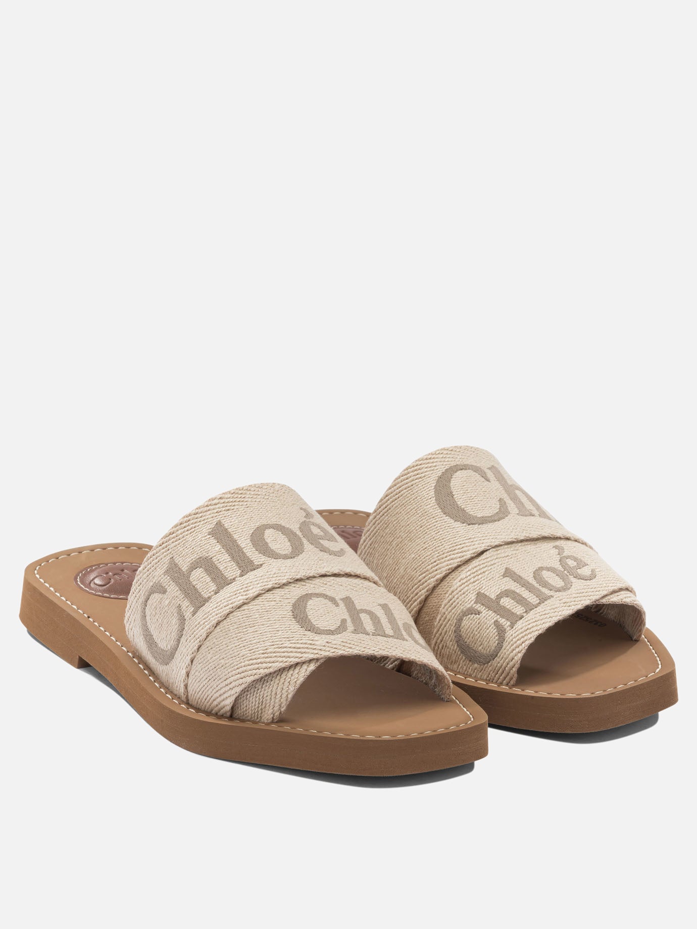 Slides 90% linen 10% polyester - 100% ethylene vinyl acetate  Beige - Chloé Women | PDP | VIETTI Online Store | Zoom-Modal_2
