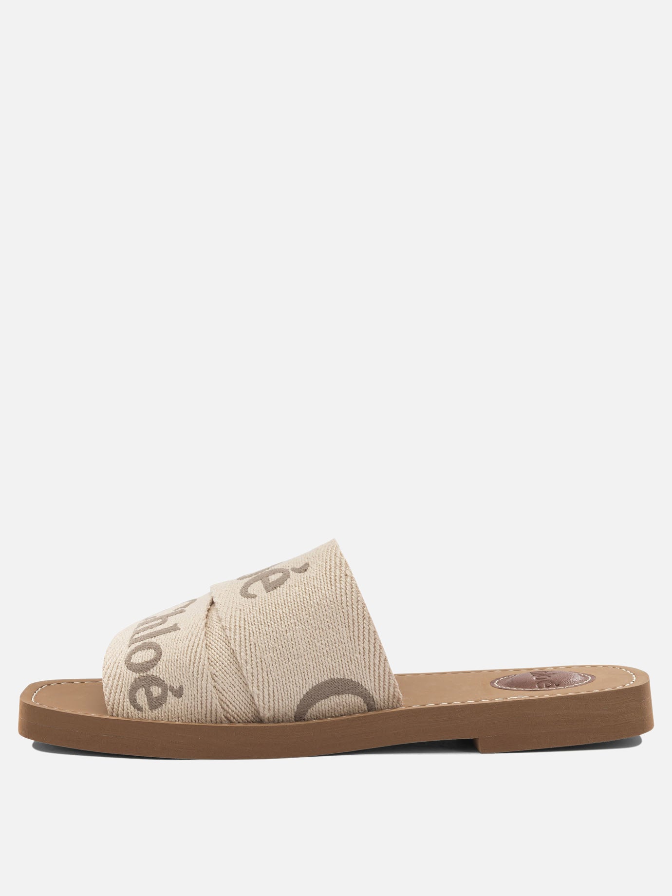 Slides 90% linen 10% polyester - 100% ethylene vinyl acetate  Beige - Chloé Women | PDP | VIETTI Online Store | Zoom-Modal_3

