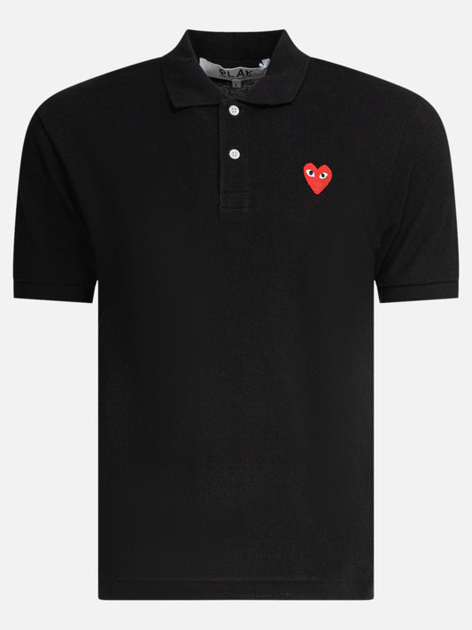 Polo shirts with buttons Logo  Black - Comme Des Garçons Play Men | PDP | VIETTI Online Store 
