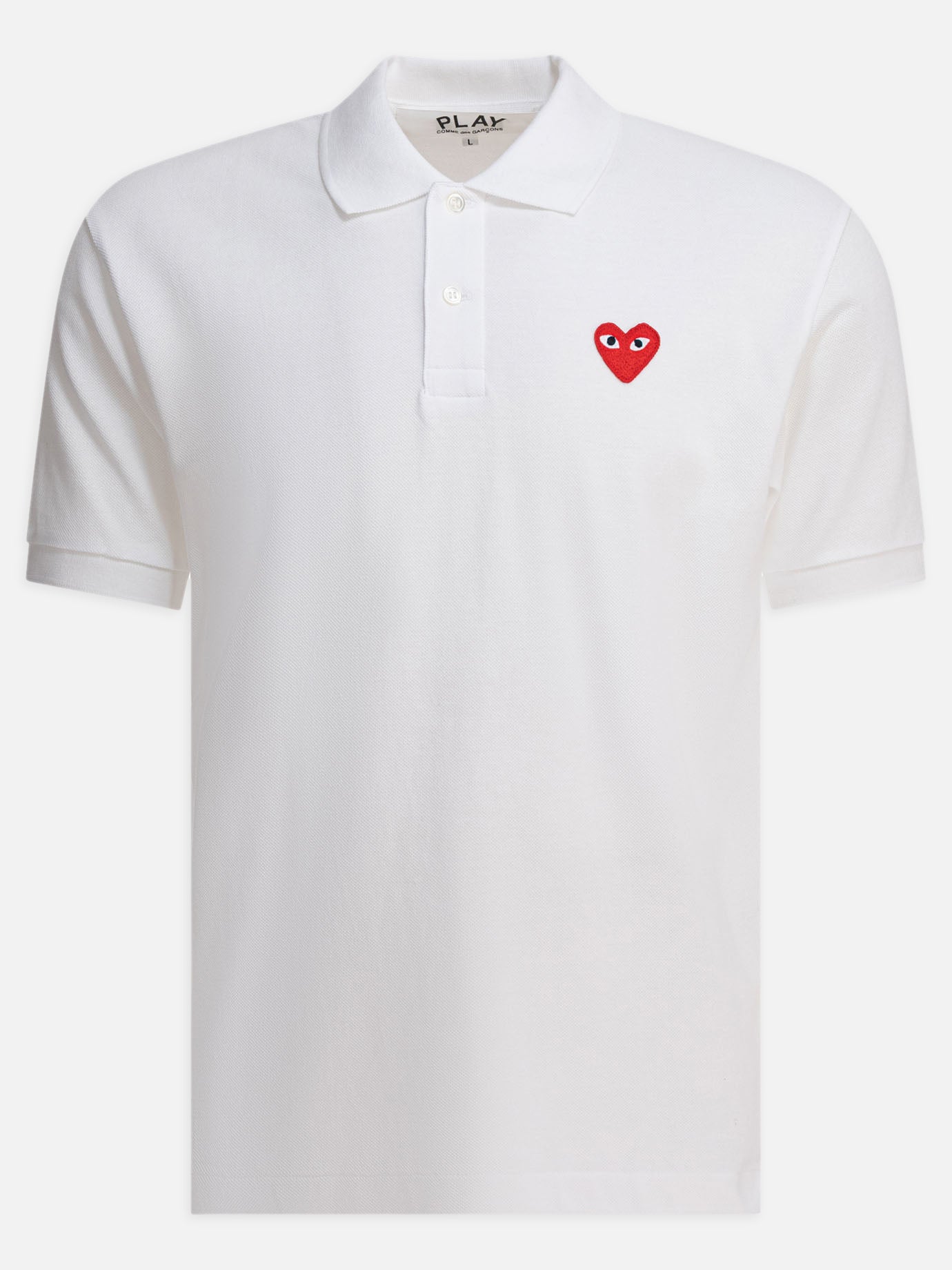 Polo shirts with buttons Logo  White - Comme Des Garçons Play Men | PDP | VIETTI Online Store | thumbnail