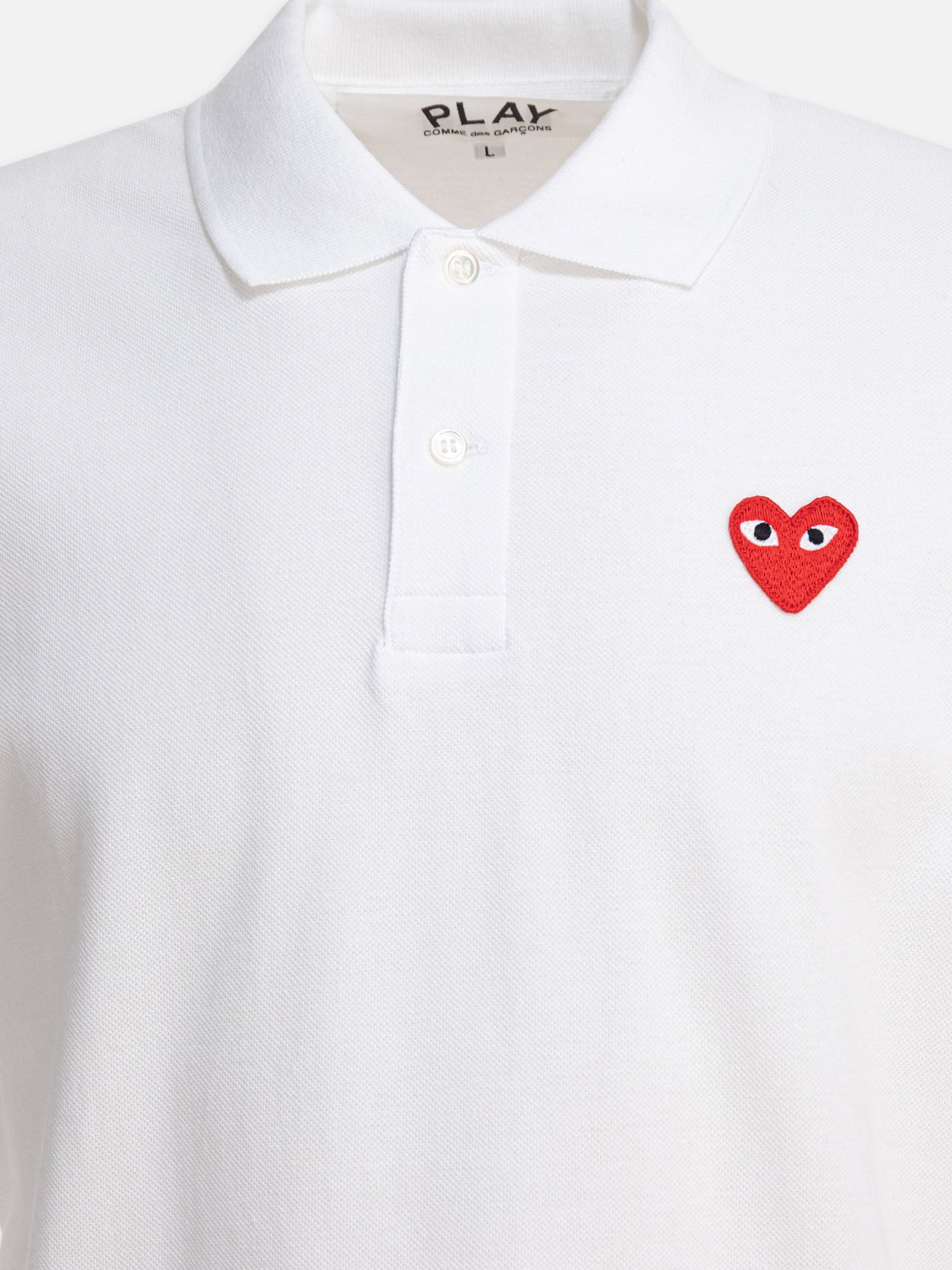 Polo shirts with buttons Logo  White - Comme Des Garçons Play Men | PDP | VIETTI Online Store | thumbnail_3