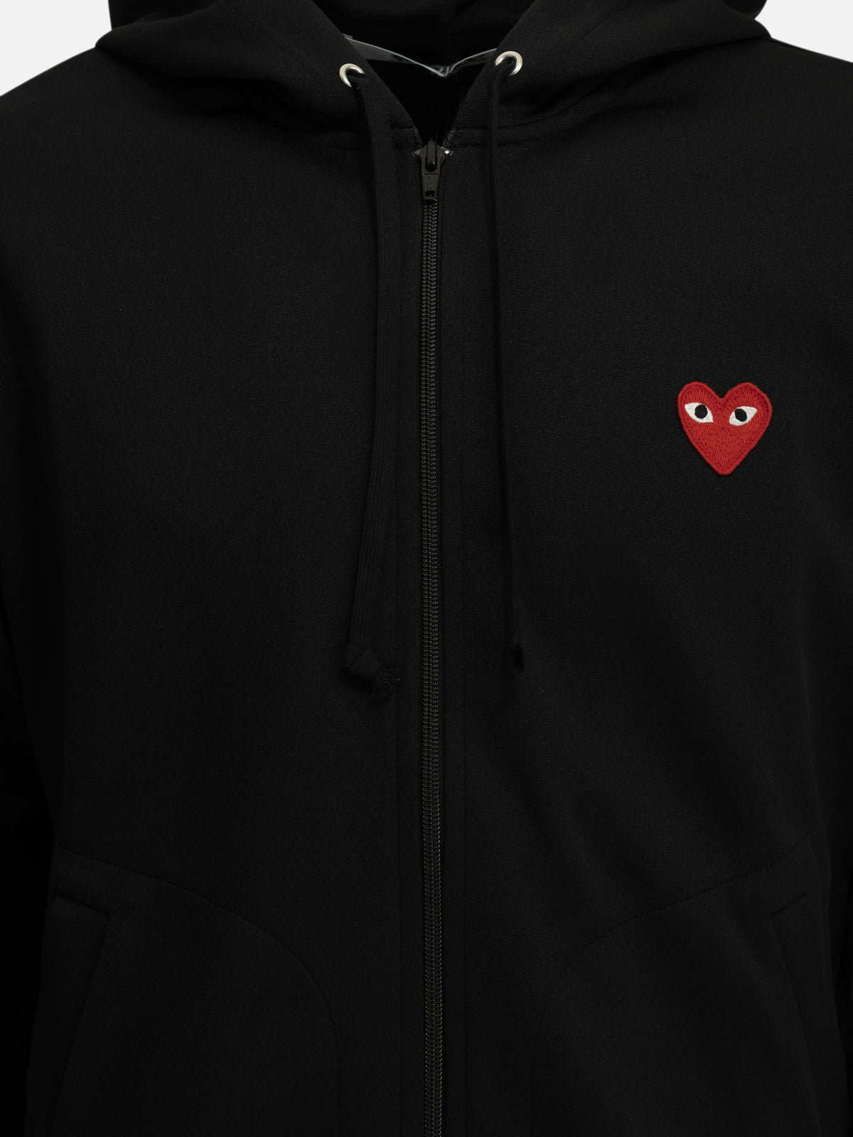 Comme Des Garçons Play "Red Heart" Hoodie Black

