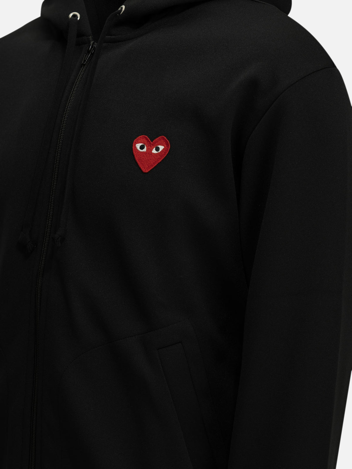 Comme Des Garçons Play "Red Heart" Hoodie Black


