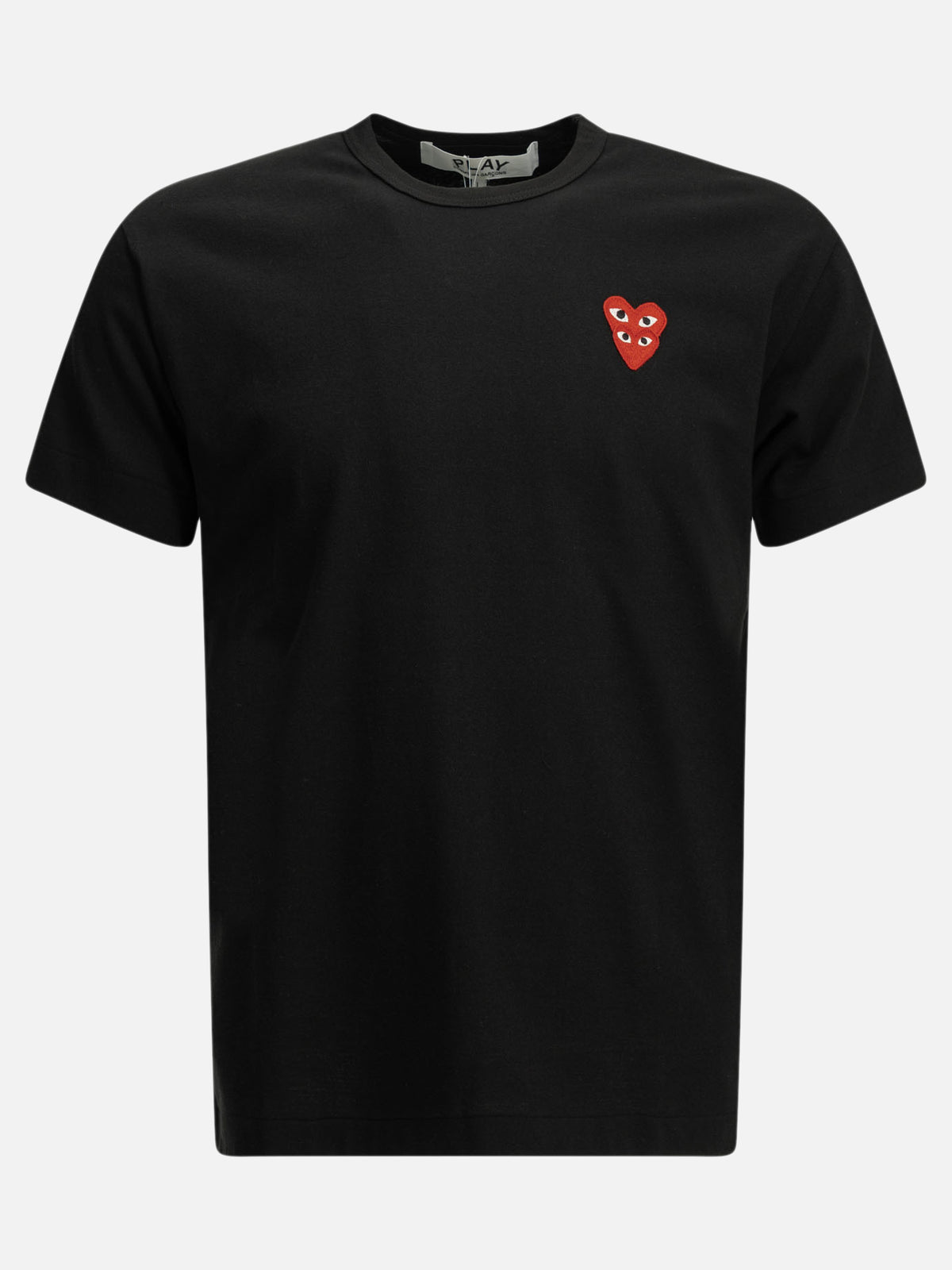 Comme Des Garçons Play "Double Heart" Crew-Neck T-Shirt Black - VIETTI