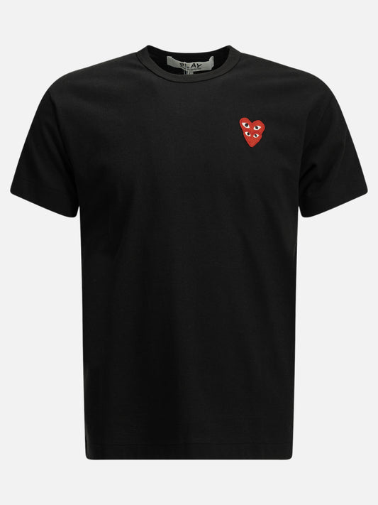Comme Des Garçons Play "Double Heart" Crew-Neck T-Shirt Black

